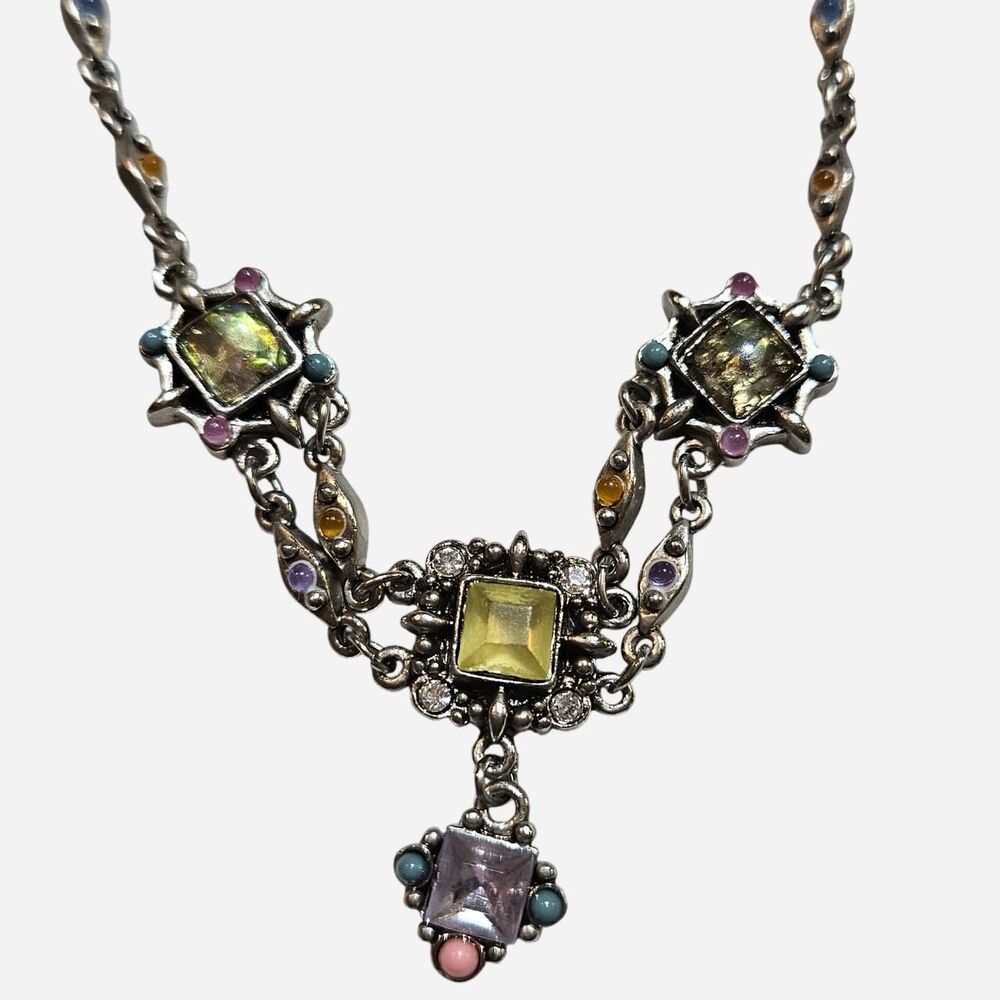 y2k fairy grunge multicolored rhinestones necklace deadstock
